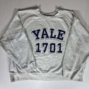 H&M Divided Yale 1701 Gray Varsity Cropped Cotton Sweatshirt Women's Size XXL
